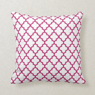 Berry Pink Lattice Pattern Pillow