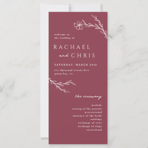Berry Pink Modern Stencil Floral Botanical Program