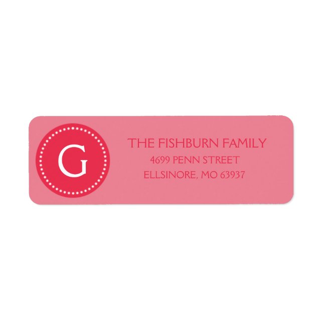 Berry Pink Muted Monogram Custom Monogrammed (Front)