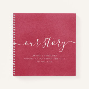 Berry Pink Our Story Memories Couples Keepsake Notebook