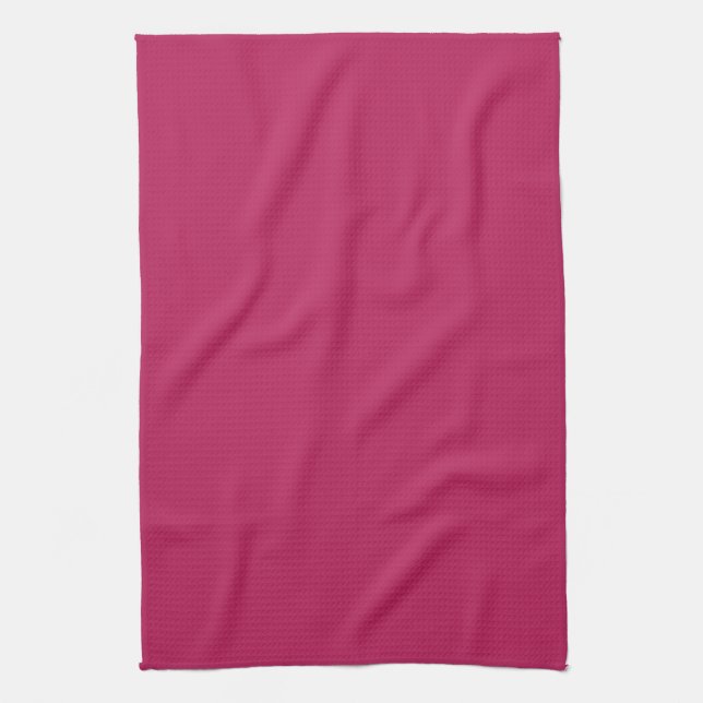 Berry Pink Personalised Trend Colour Background Tea Towel (Vertical)