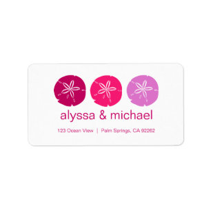 Berry Pink Sand Dollars Address Labels