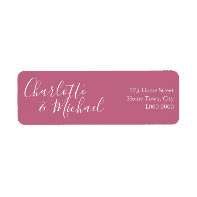 Berry Pink Signature Address Label (Front)