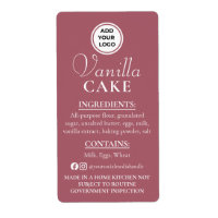 Berry Pink Vanilla Cottage Law Ingredient Label