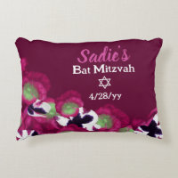 Berry Pink Violet Personalised Bat Mitzvah Floral