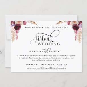 Berry, Purple and Blush Floral Virtual Wedding Invitation