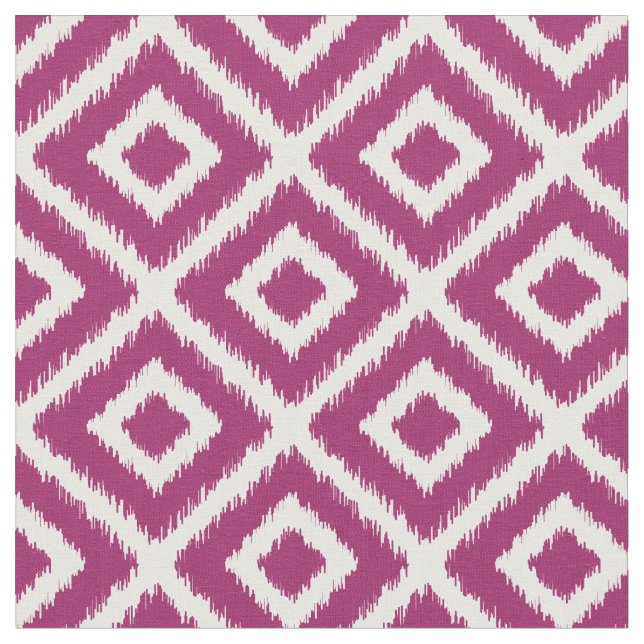 Berry Purple Ikat Diamonds Fabric (Close Up)