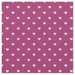 Berry Purple Polka Dot Hearts Fabric