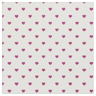 Berry Purple Polka Dot Hearts Fabric