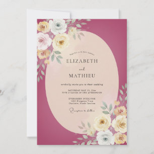 Berry Ranunculus Wedding Invitation