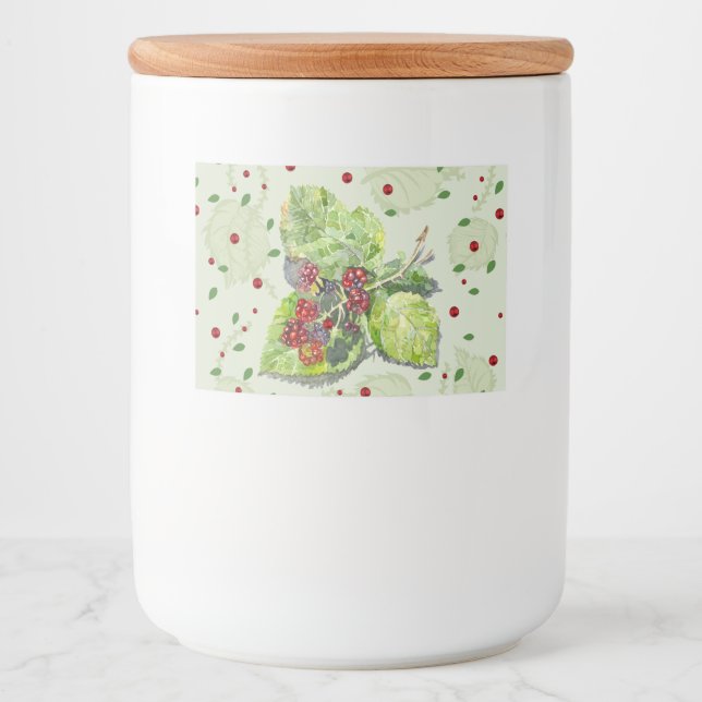 Berry red and black blackberries food label (Front)