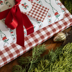 Berry Red Gingham Wrapping Paper