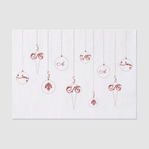 Berry Red Monogram Bauble Ornaments Christmas  Tissue Paper