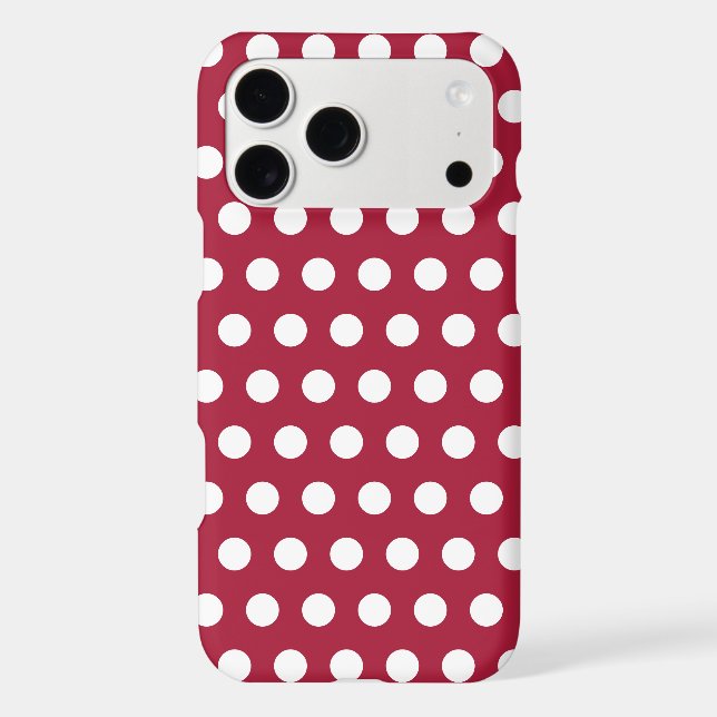 Berry Red White Polka Dot Pattern Design (Back)