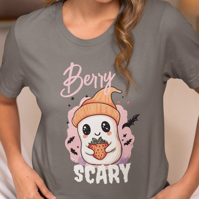 Berry Scary Cute Ghost with Strawberry Tri-Blend Shirt (Creator Uploaded)