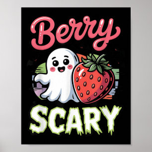 Berry Scary Cute Kids Ghost Strawberry Halloween C Poster