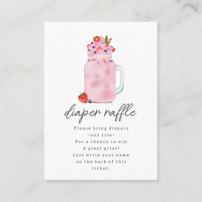 Berry Smoothie Baby Shower Diaper Raffle Enclosure Card (Front)