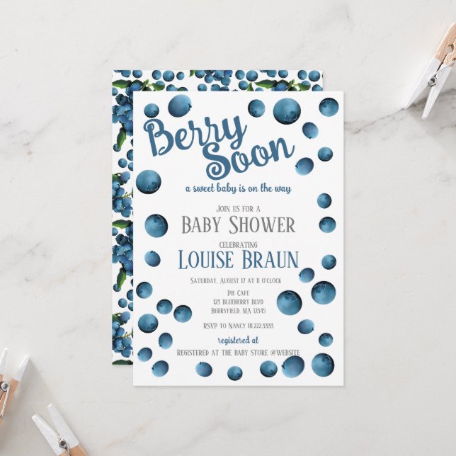 Berry Soon Baby Shower Invitation (Front/Back In Situ)