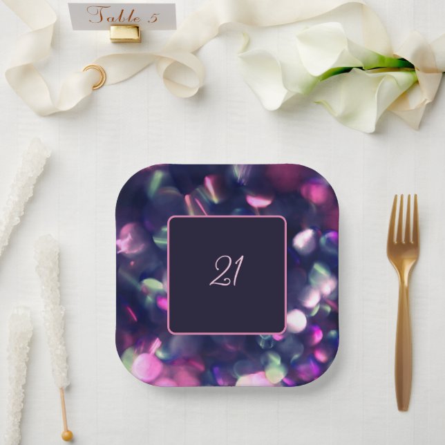 Berry Sparkle Paper Plate (Wedding)