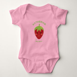 Berry Special Personalised Smiling Strawberry Baby Bodysuit