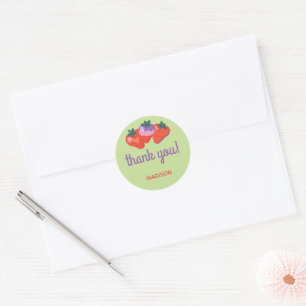 Berry Special Strawberry Birthday - Kiwi Classic Round Sticker