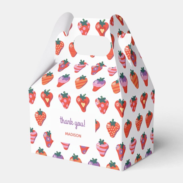 Berry Special Strawberry Birthday - White Favour Box (Front Side)