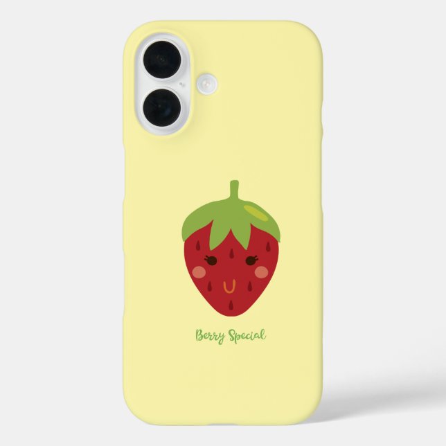 Berry Special Strawberry Face Emoji Case-Mate iPhone Case (Back)