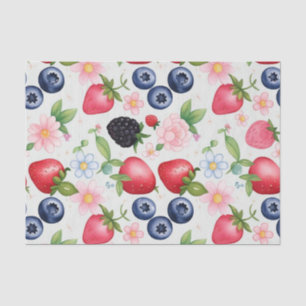 Berry Strawberry flowers Birthday Party for her Tissue Paper