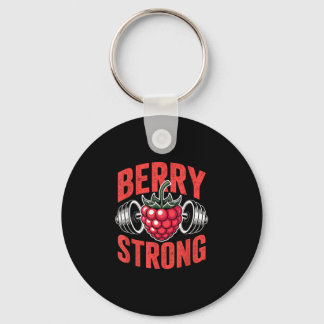 Berry strong vegetarian veganism funny vegan key ring