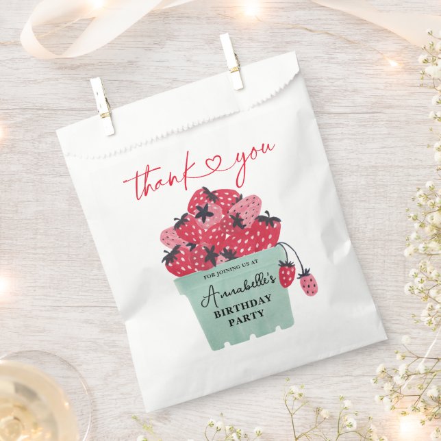 Berry Sweet 1st Birthday Favour Bags (Clipped)