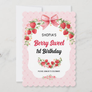 Berry Sweet 1st Birthday Invitation