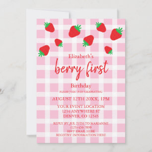 Berry Sweet 1st Birthday Invitation