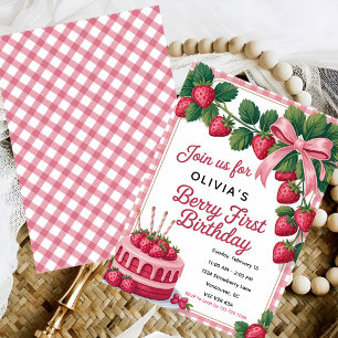 Berry Sweet 1st Birthday Party Invitation