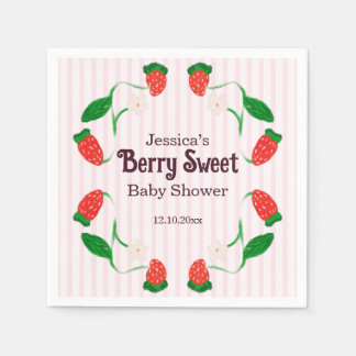 Berry Sweet Art Nouveau Pink Baby Shower Napkin