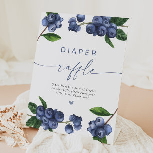 Berry Sweet Baby Blueberry Diaper Raffle Pedestal Sign
