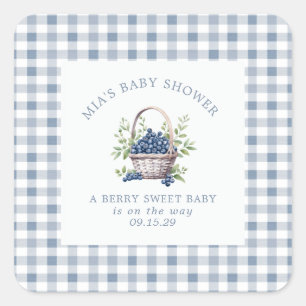 Berry Sweet Baby Clothesline Baby Shower Square Sticker