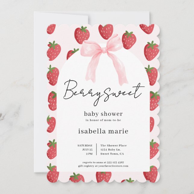 Berry Sweet Baby Is On The Way Baby Shower Invitation (Front)