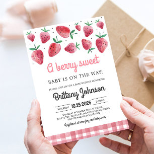 Berry Sweet Baby On the Way Girl Baby Shower Invitation