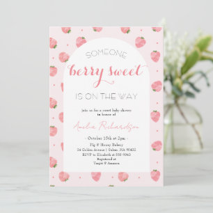 Berry Sweet Baby on the Way Strawberry Baby Shower Invitation