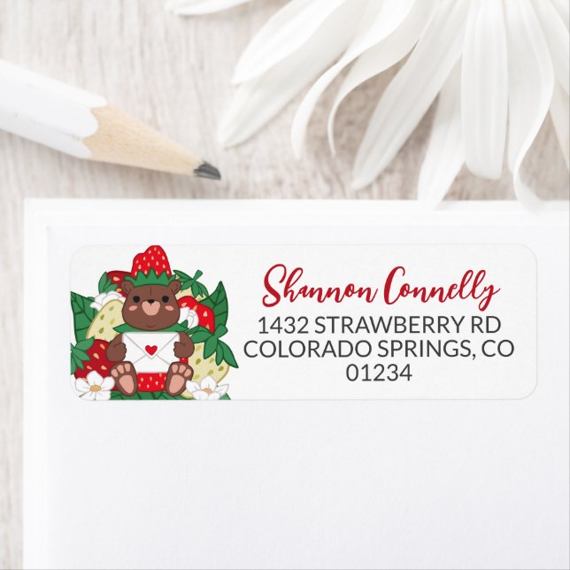 Berry Sweet Baby Red Strawberry Bear Cub Address (Insitu)