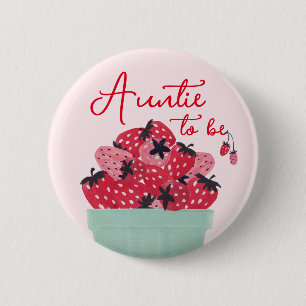 Berry Sweet Baby Shower Auntie Button