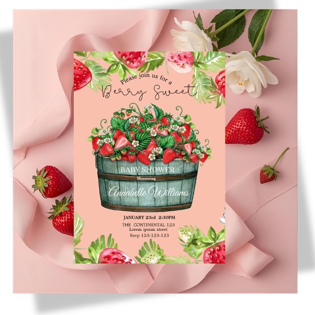 berry sweet baby shower baby shower invitation (Creator Uploaded)