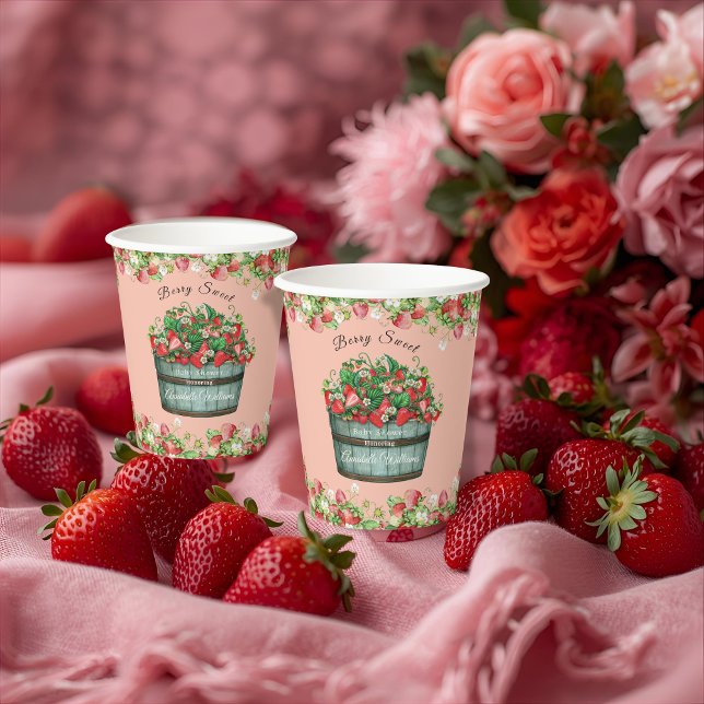 berry sweet baby shower baby shower invitation paper cups (Creator Uploaded)