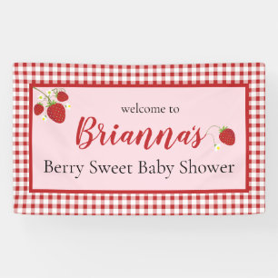 Berry Sweet Baby Shower Banner   Pink and Red