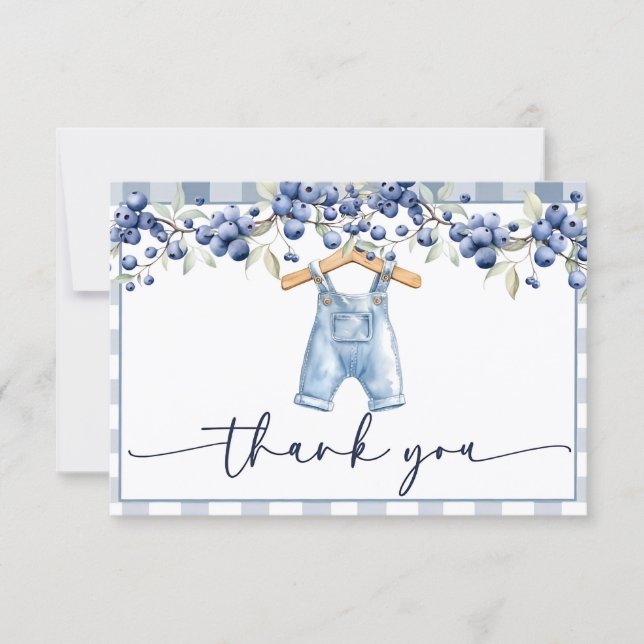 Berry Sweet Baby Shower, Berry Sweet Boy Baby Show Thank You Card (Front)