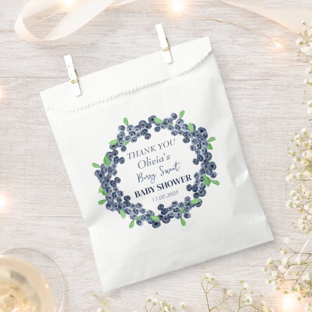 Berry Sweet Baby Shower Blueberry Baby Girl Boy Favour Bags (Clipped)