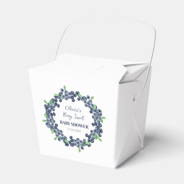 Berry Sweet Baby Shower Blueberry Baby Girl Boy Favour Box (Front Side)