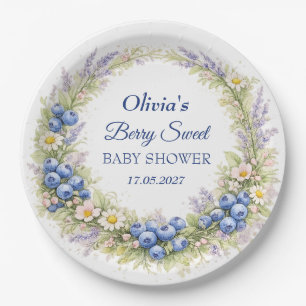 Berry Sweet Baby Shower Blueberry Baby Girl Boy Paper Plate