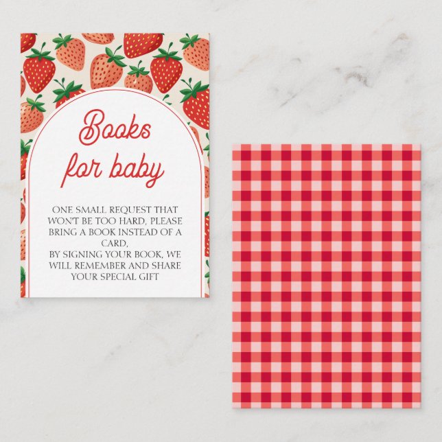 Berry Sweet Baby Shower Books for Baby Enclosure Card (Front/Back)