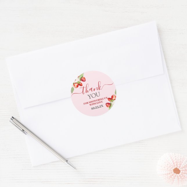 Berry Sweet Baby Shower Classic Round Sticker (Envelope)